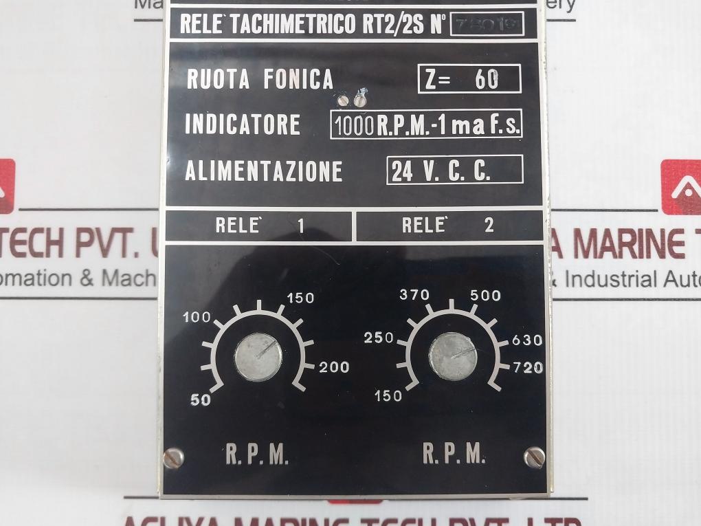 Grandi Motori Rt2/2S Tachometric Relay – Dual Rpm Control 24 Vdc