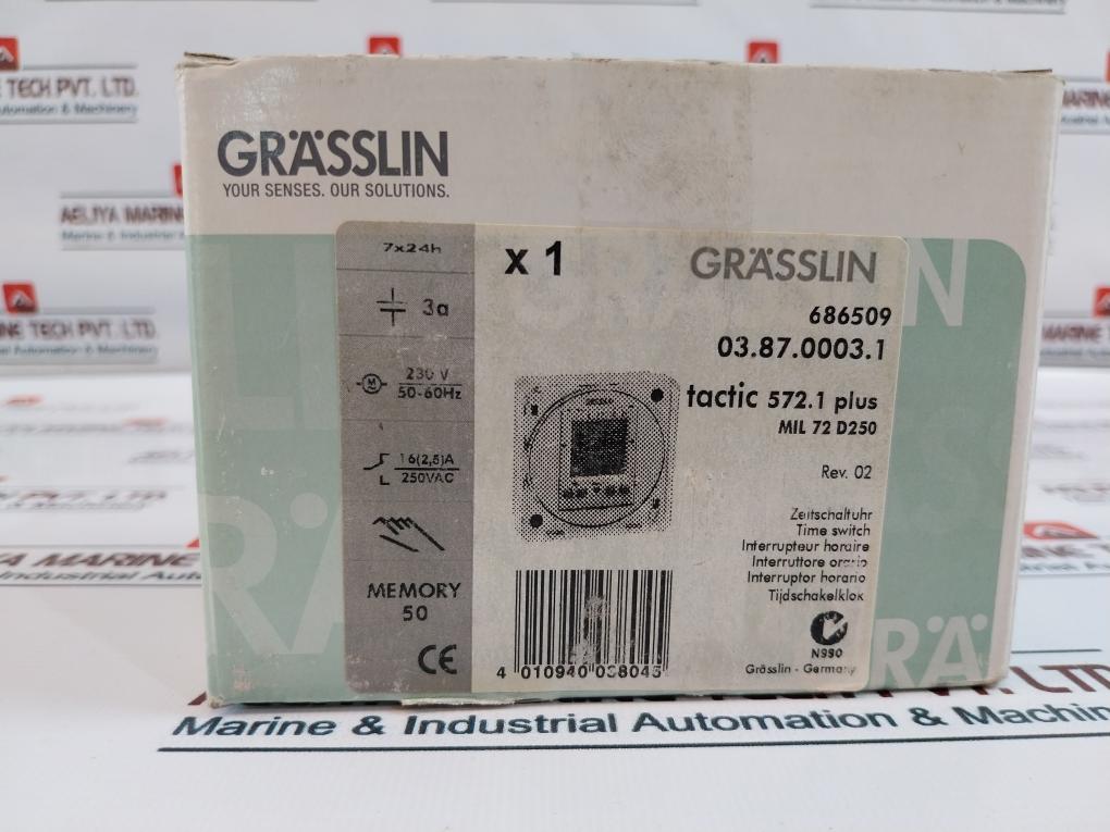 Grasslin MIL72 D250 Time Switch Tactic 572.1 Plus Rev 02 230Vac 50/60Hz
