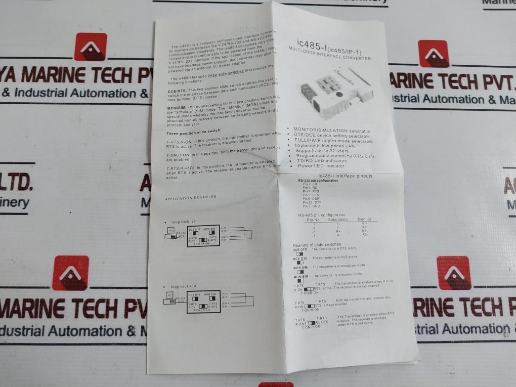 Interface Powered Ic485ip-1 Multi –drop Interface Powered Converter With Adaptor