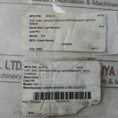Green Marine 32-6012 End Cap With O-ring For Watermaker 173-005661A