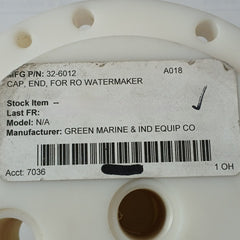 Green Marine 32-6012 End Cap With O-ring For Watermaker 173-005661A