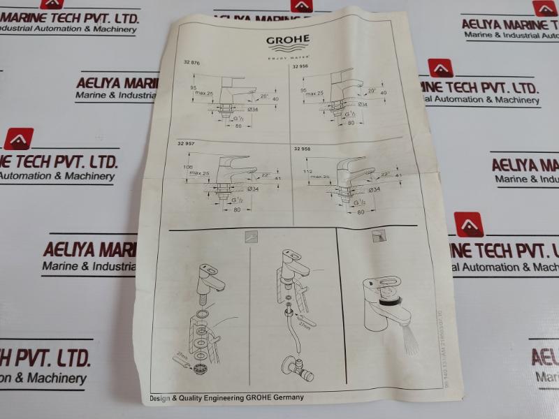 Grohe 32958000 Baucurve Single Lever Mixture Pillar Tap