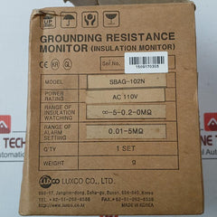 Grounding Resistance Monitor Sbag-102 Luxco Ac 110V 50/60Hz 5Va