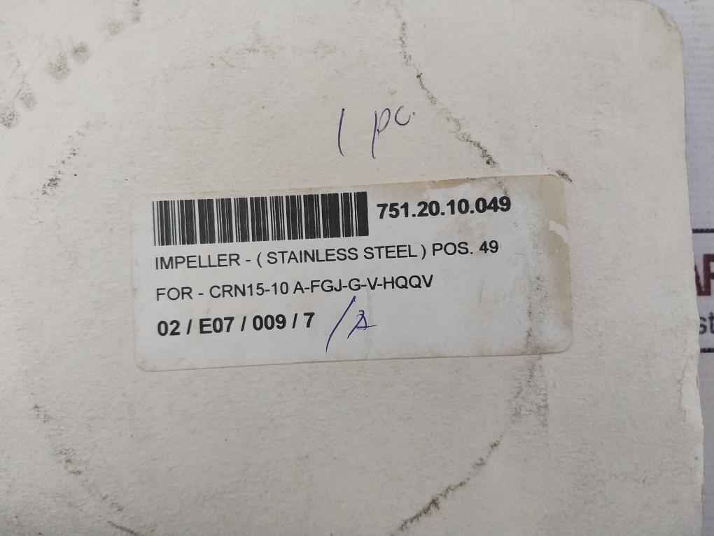 Grundfos 98394449 Spare Impeller(Stainless Steel) Crn 15 (Sf)