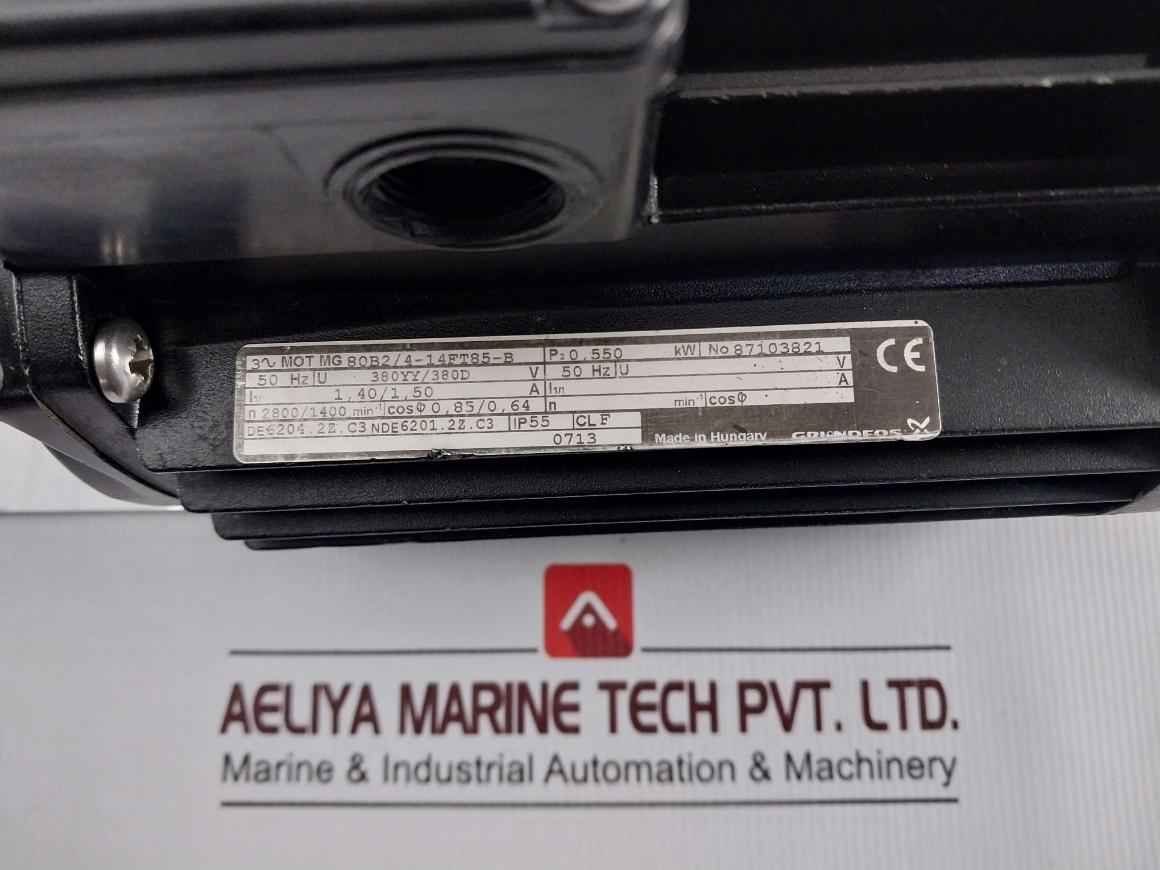 Grundfos Mg 80b2/4-14ft85-b Electric Pump Motor 50hz Ip55 0.550 Kw