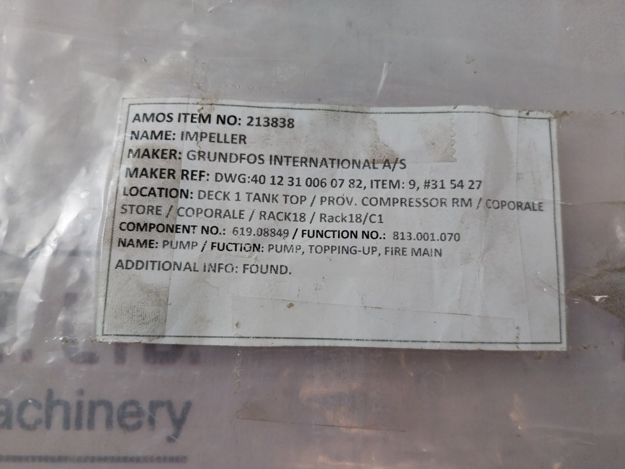 Grundfos 213838 Impeller Pump