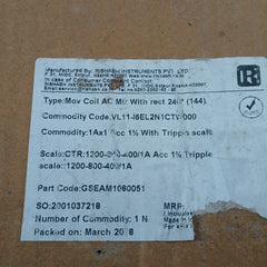 Gseam1060051 Triple Scale Ammeter 0-1200-800-400 Rishabh