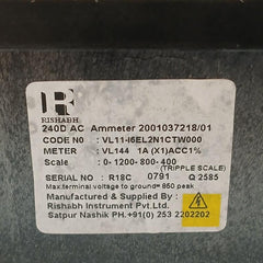 Gseam1060051 Triple Scale Ammeter 0-1200-800-400 Rishabh
