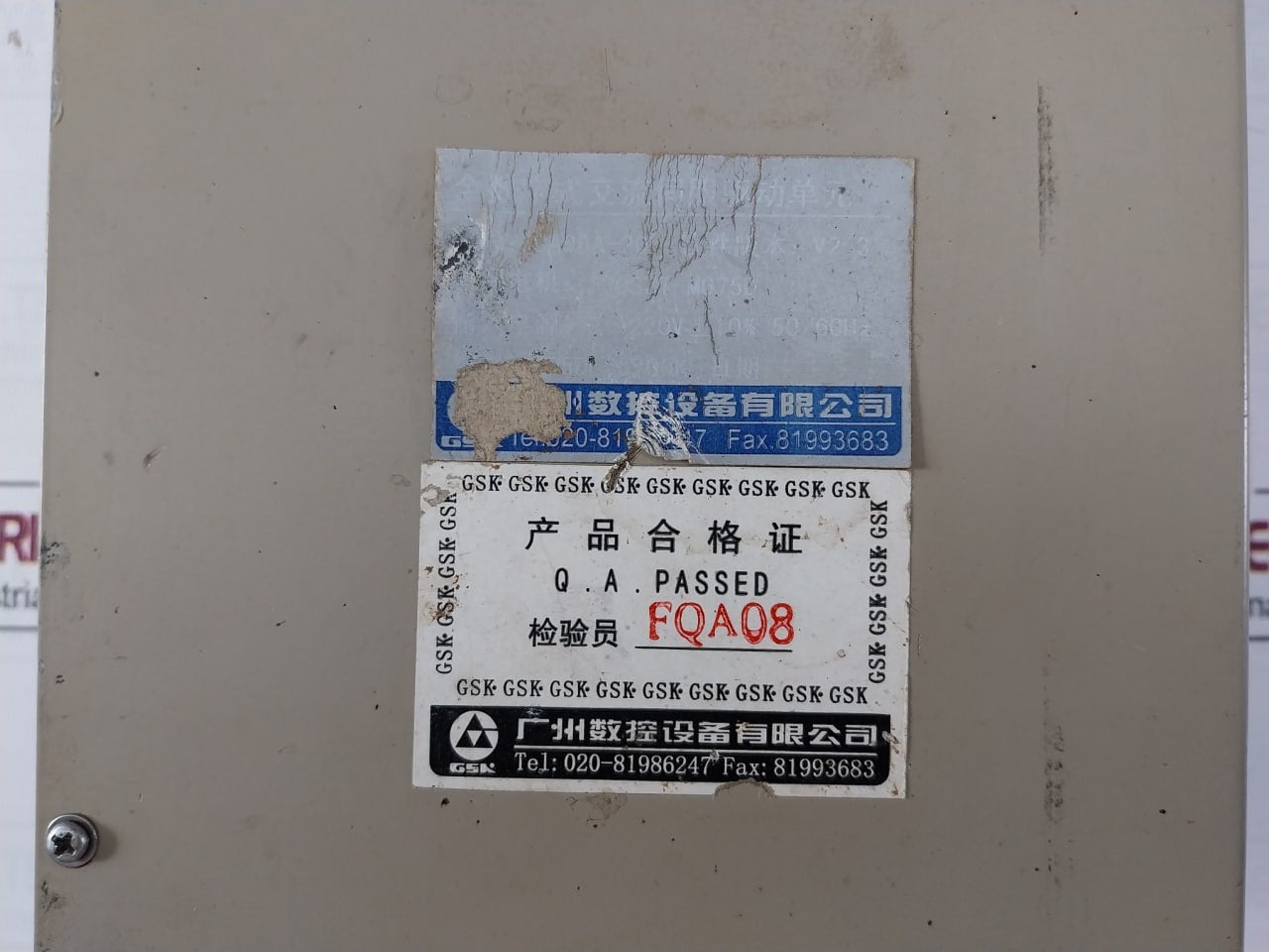 Gsk Da98A Ac Servo Drive 220V 50/60Hz (Not Working)