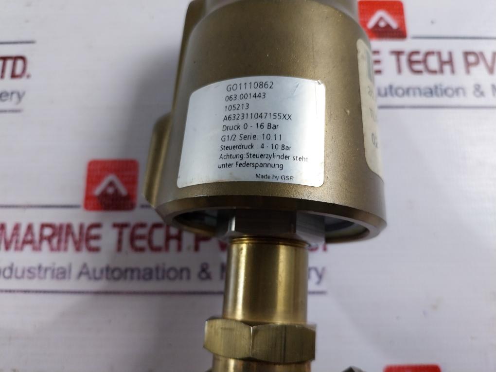 GSR 063.001443/ 105213 PM 16 2-Way Pneumatic Angle Seat Valve 0-16 Bar