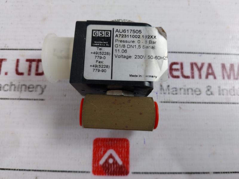 Gsr A72311002.182Xx Solenoid Valve, 0-8 Bar, 230V, F 10/902