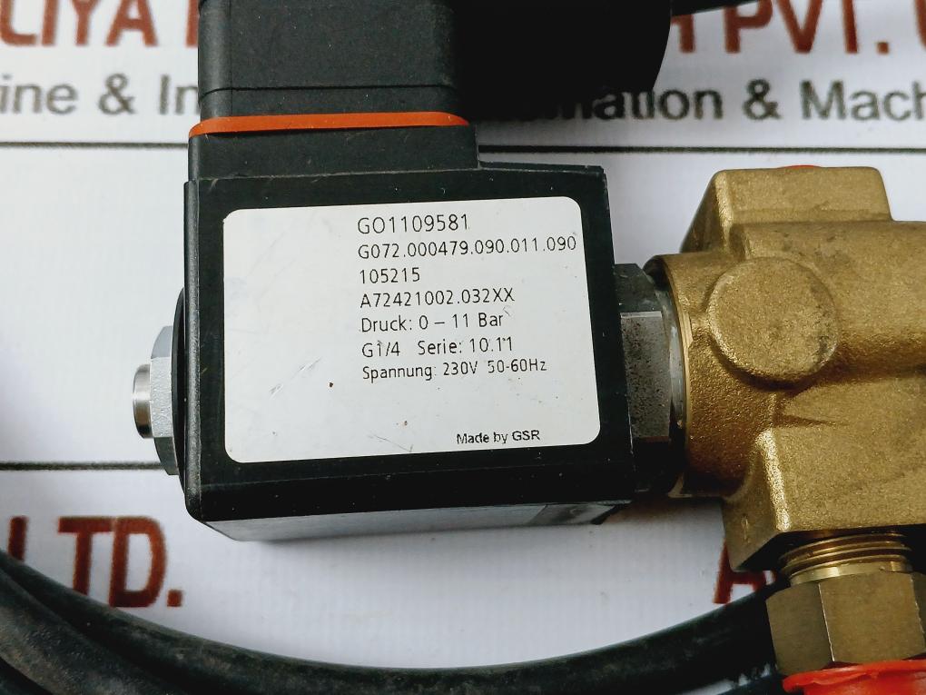 Gsr A72421002.032xx Solenoid Valve Turbulo Separator 0-11 Bar 230v 50-60hz G1/4