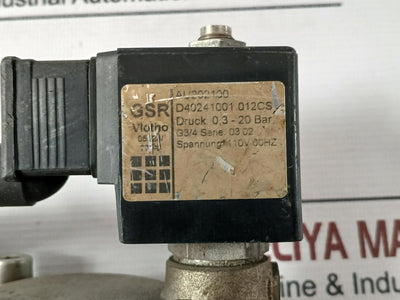 Gsr Au202100 Solenoid Valve D40241001 012Cs 0,3-20 Bar 36V- 18.5W 24Va 110V 60Hz