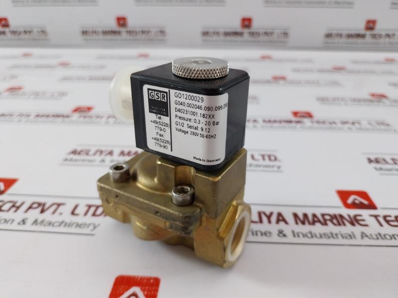 GSR GO1200029 Solenoid Valve,Servo Controlled 0.3-20 BAR