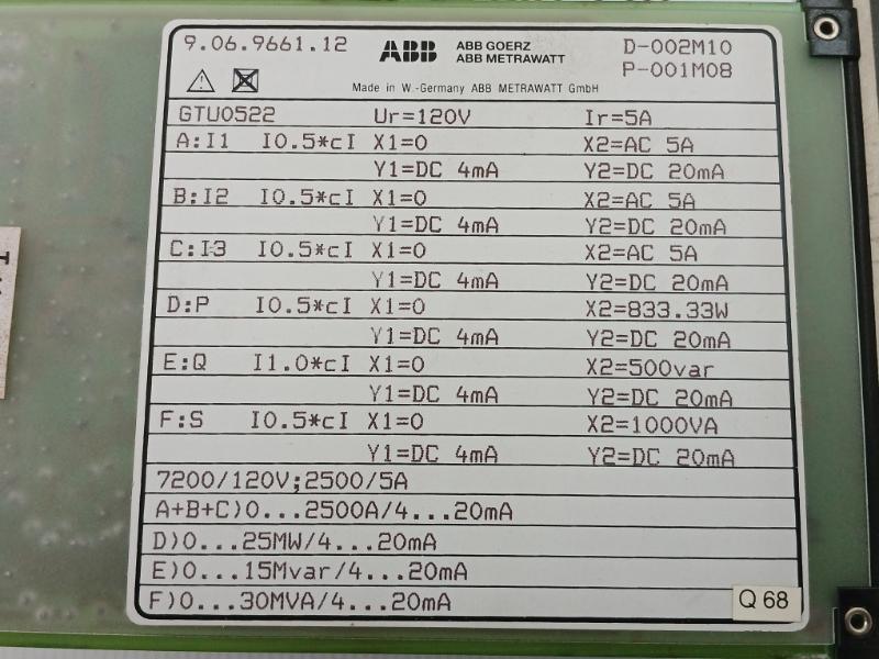 Gtu0522 Multi-transducer Industrial Control Unit Abb