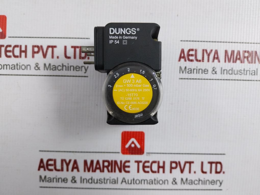 Gw3 A6 Gas Pressure Control Switch 500 Mbar, Ip54 Dungs