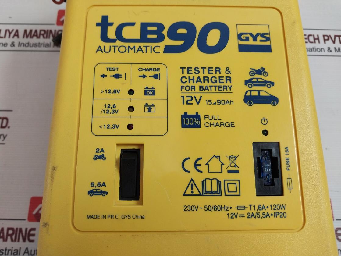 Gys Tcb 90 Automatic Tester & Charger For Battery 230V 50/60Hz, 6A 120W Ip20