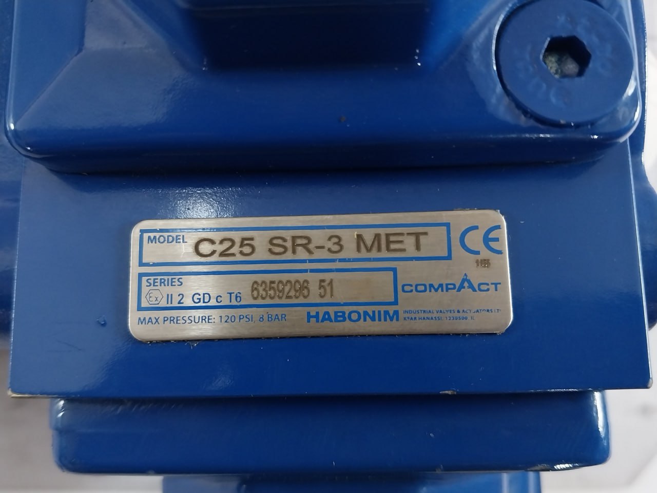 Habonim C25 Sr-3 Met Pneumatic Actuator Compact Valve 6359296 51 120 Psi 8 Bar