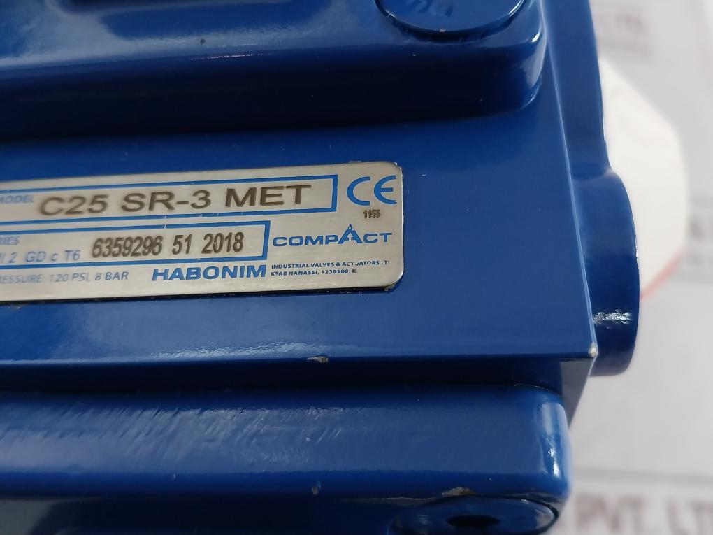 Habonim C25 Sr-3 Met Pneumatic Actuator Compact Valve 6359296 51 120 Psi 8 Bar