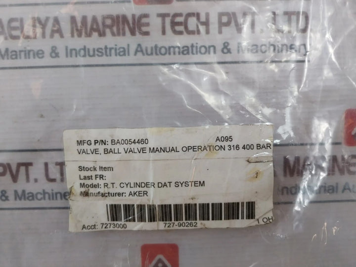 Habonim 20 H27-666Myb/Sae6000-21-n Ball Valve Manual Operation 316 400 Bar