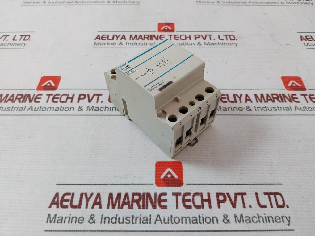 Hager Es 440 Contactor 40A 400V 7.5Kw Ac3 25Kw Ac1 230V 50Hz
