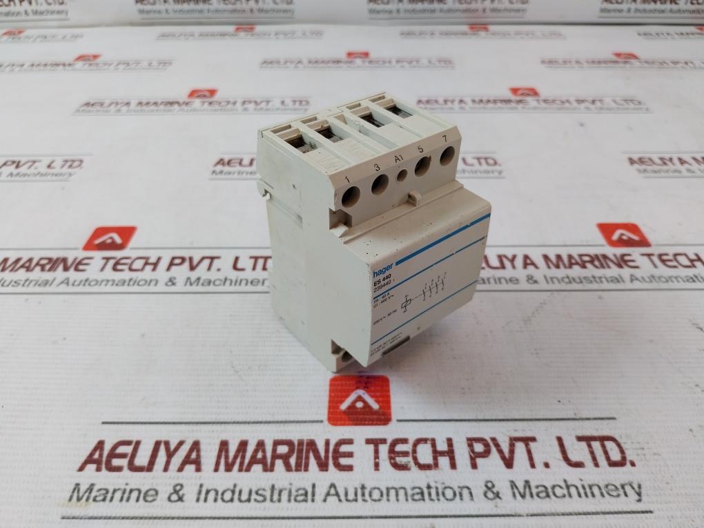 Hager Es 440 Contactor 40A 400V 7.5Kw Ac3 25Kw Ac1 230V 50Hz