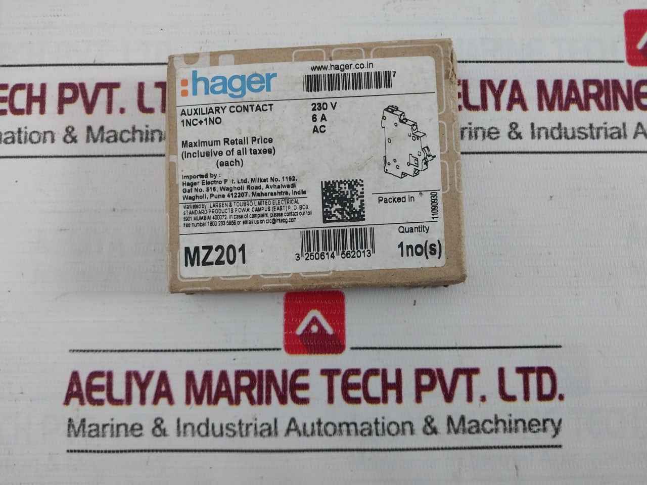 Hager Mz 201 Auxiliary Contact 6A 230V~
