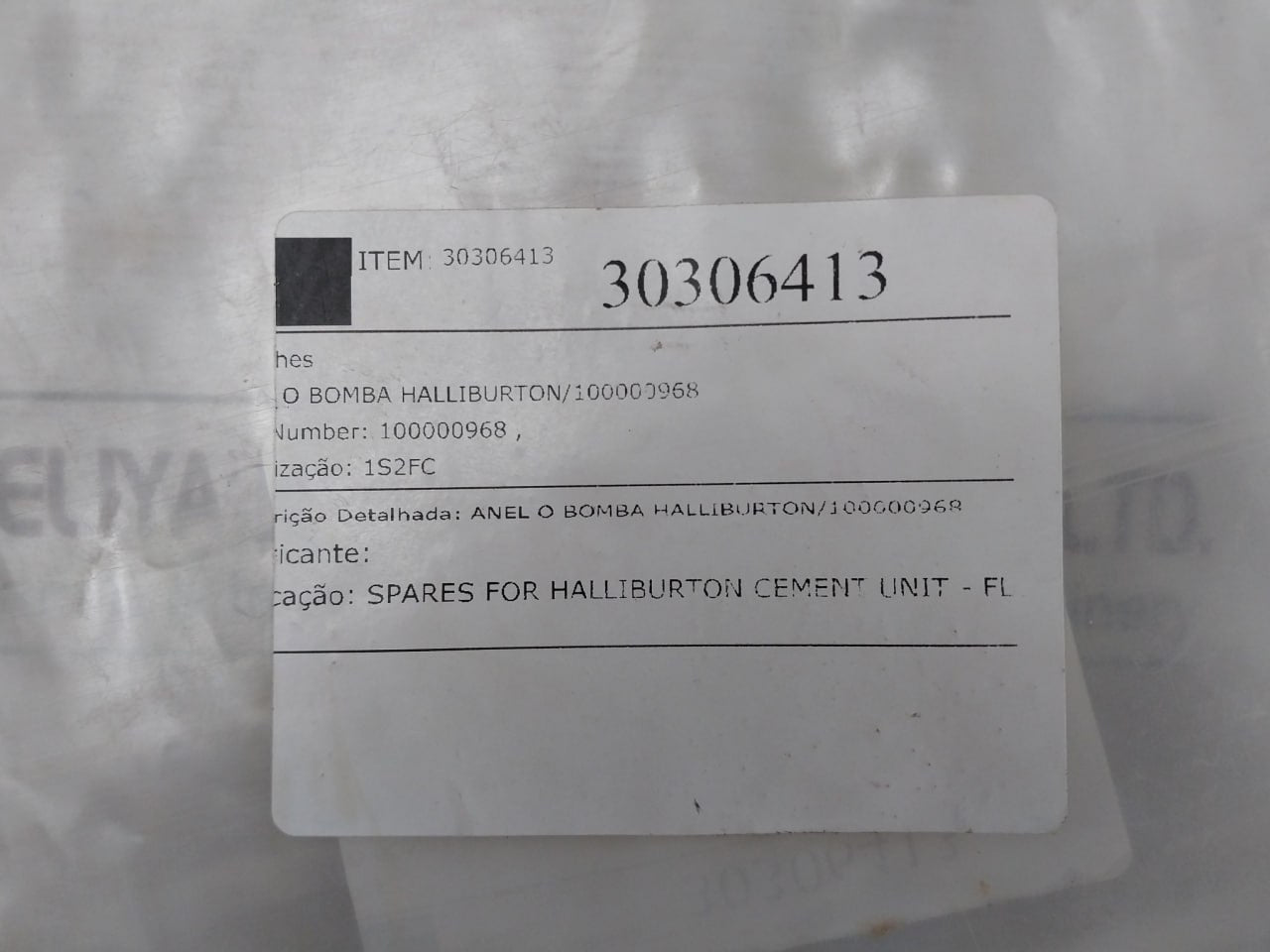 Halliburton 100000968 O-ring-240,30306413