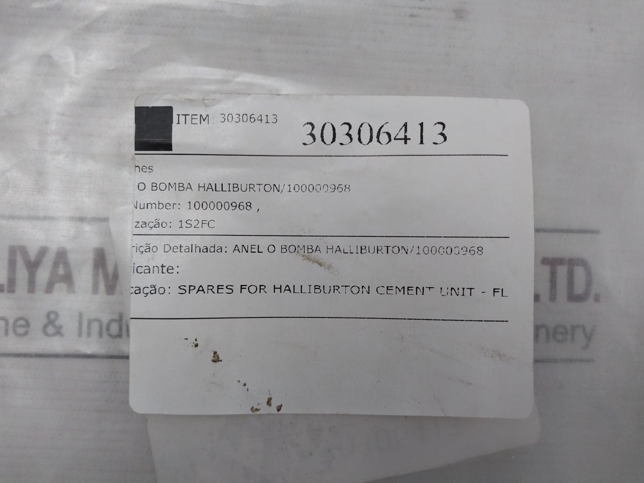 Halliburton 100000968 O-ring-240,30306413