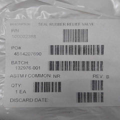 Halliburton 100002388 Seal Rubber Relief Valve Rev B