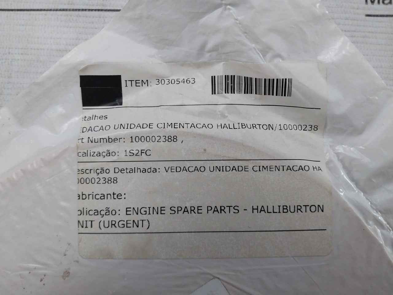 Halliburton 100002388 Seal Rubber Relief Valve Rev B