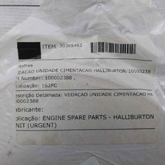 Halliburton 100002388 Seal Rubber Relief Valve Rev B