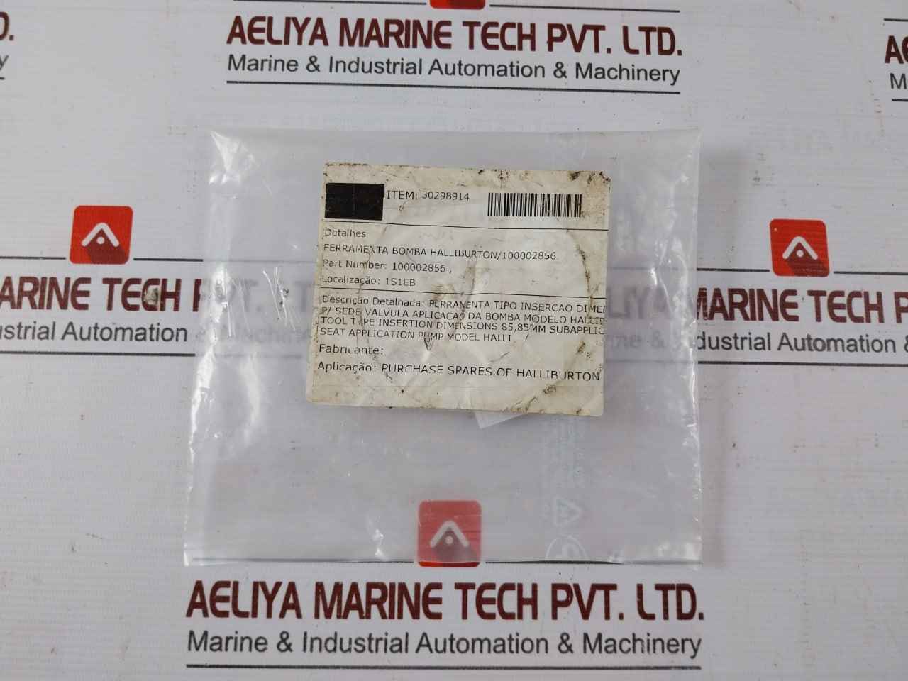 Halliburton 100002856 Tool Type Insertion Seat Application Pump 85.85Mm B65492