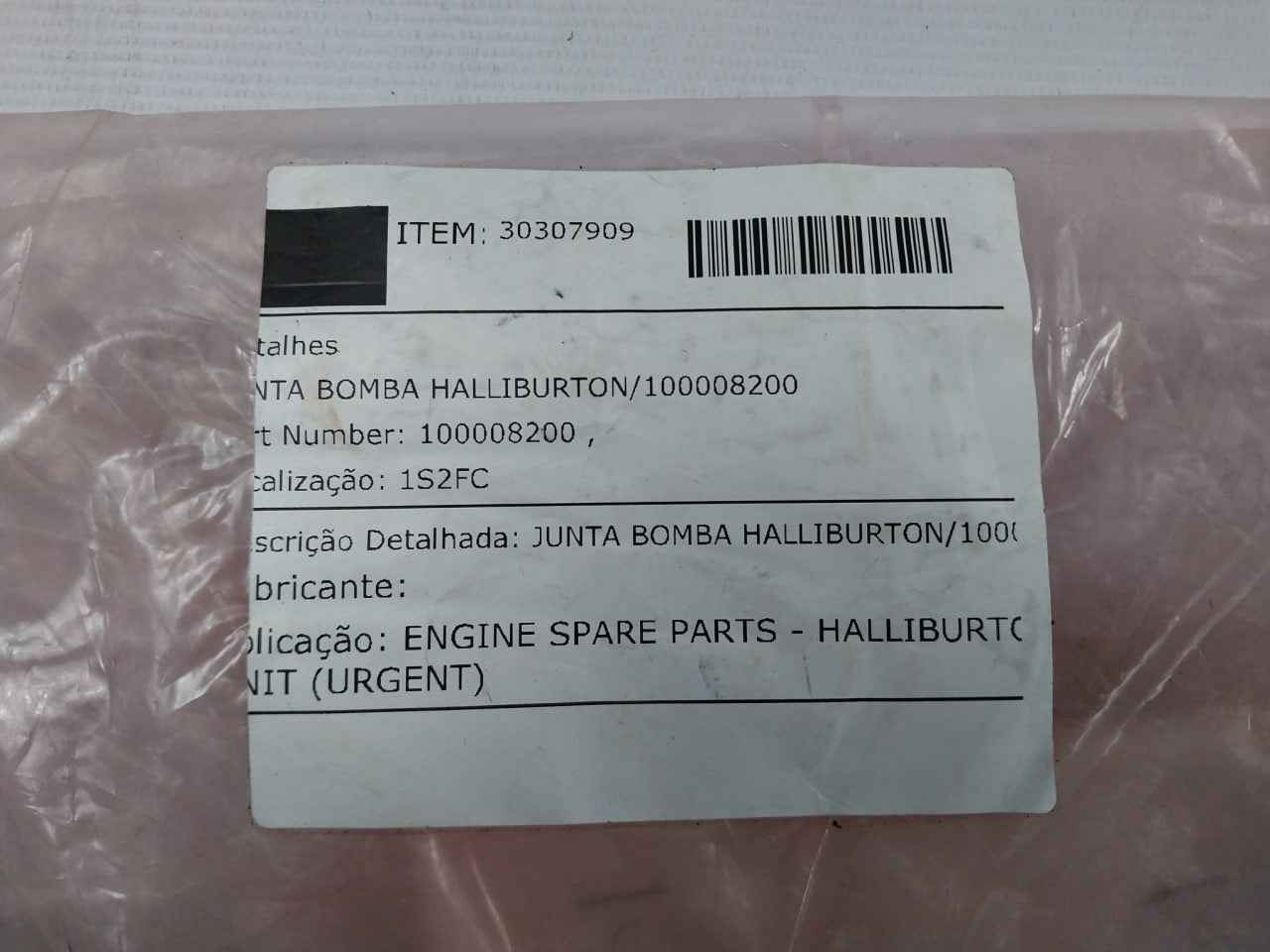 Halliburton 100008200 Pump Gasket 6 In Nom 125Psi
