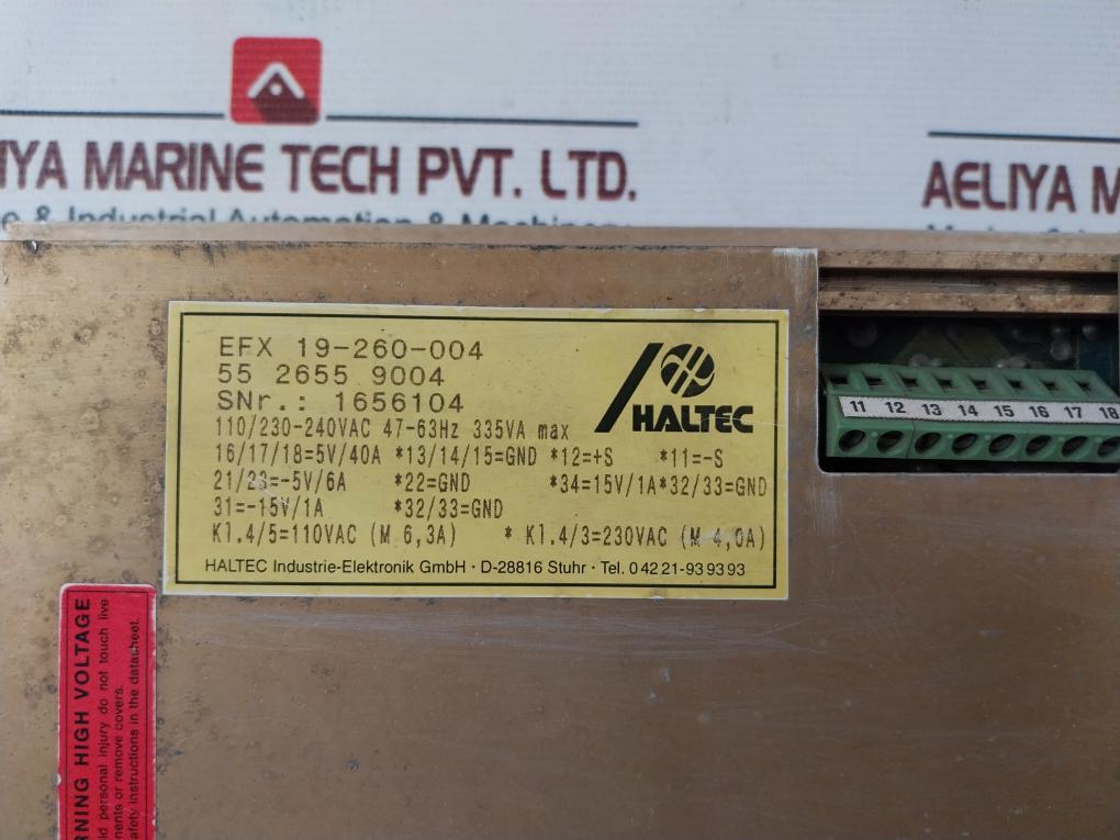 Haltec Efx 19-260-004 Power Supply 40A 110/230-240Vac 47-63Hz