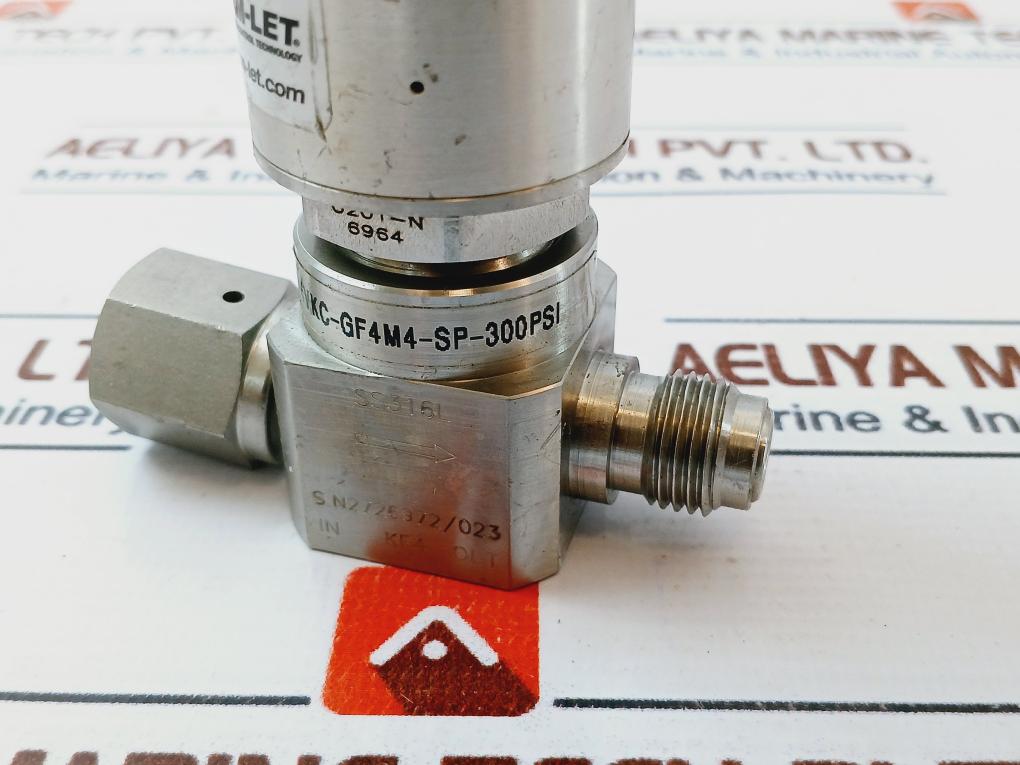 Ham-let Hm20-4Vkc-gf4M4-sp-300Psi Pneumatic Diaphragm Valve 60-90 Psi 1/8 Npt