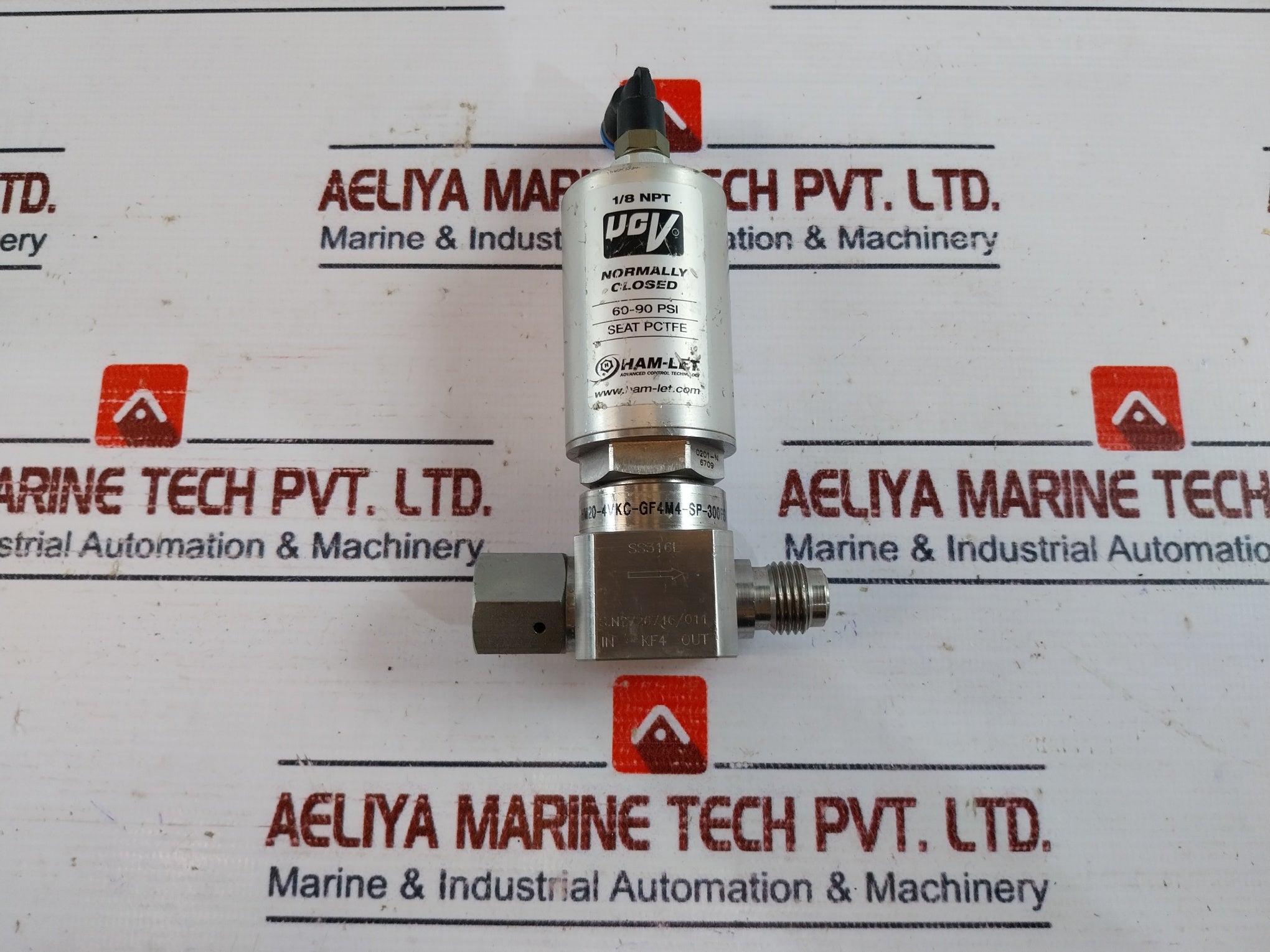 Ham-let Hm20-4Vkc-gf4M4-sp-300Psi Pneumatic Diaphragm Valve 1/8 Npt 60-90Psi