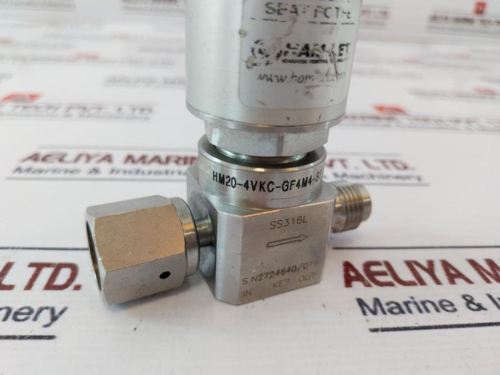 Ham-let Hm20-4Vkc-gf4M4-sp-300Psi Pneumatic Diaphragm Valve 1/8 Npt 60-90Psi