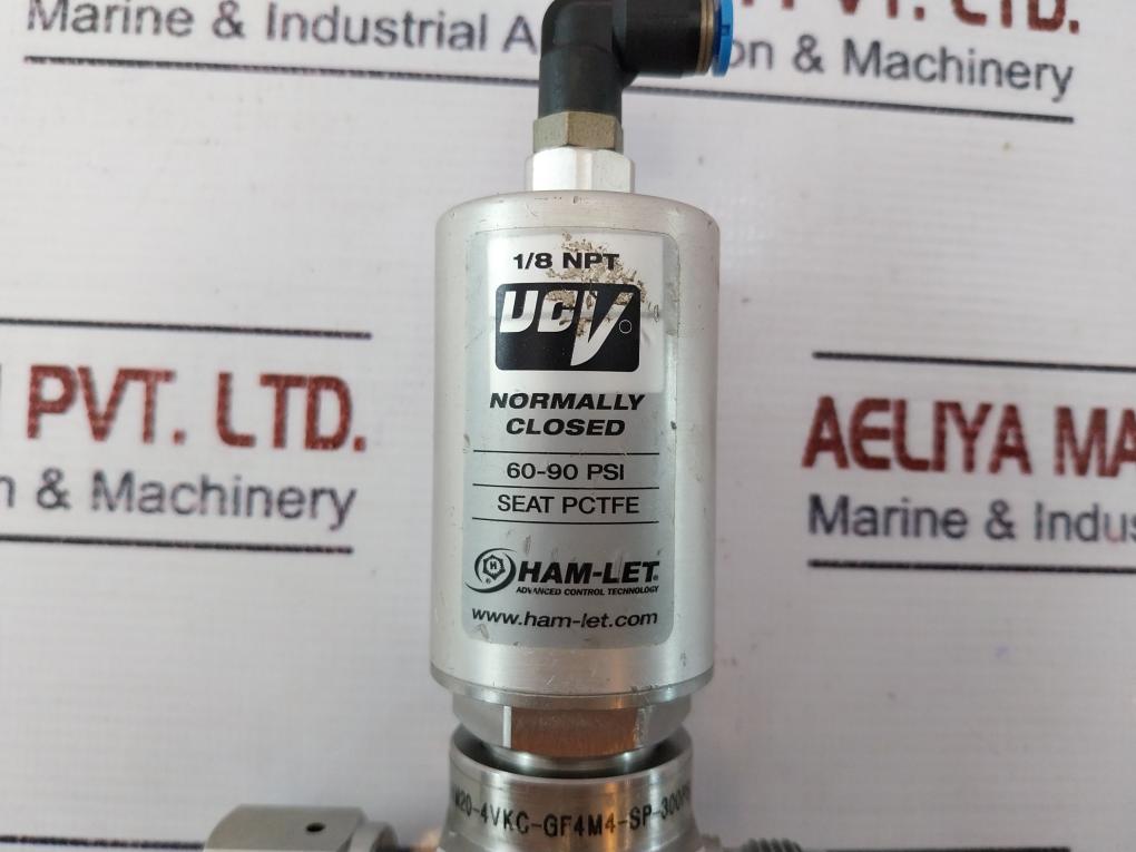 Ham-let Hm20-4Vkc-gf4M4-sp-300Psi Pneumatic Diaphragm Valve 60-90 Psi , 1/8 Npt