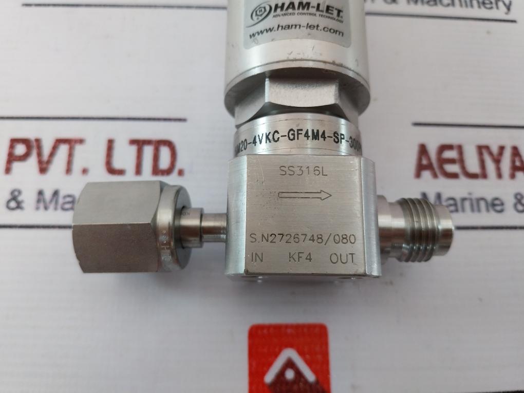 Ham-let Hm20-4Vkc-gf4M4-sp-300Psi Pneumatic Diaphragm Valve 60-90 Psi , 1/8 Npt