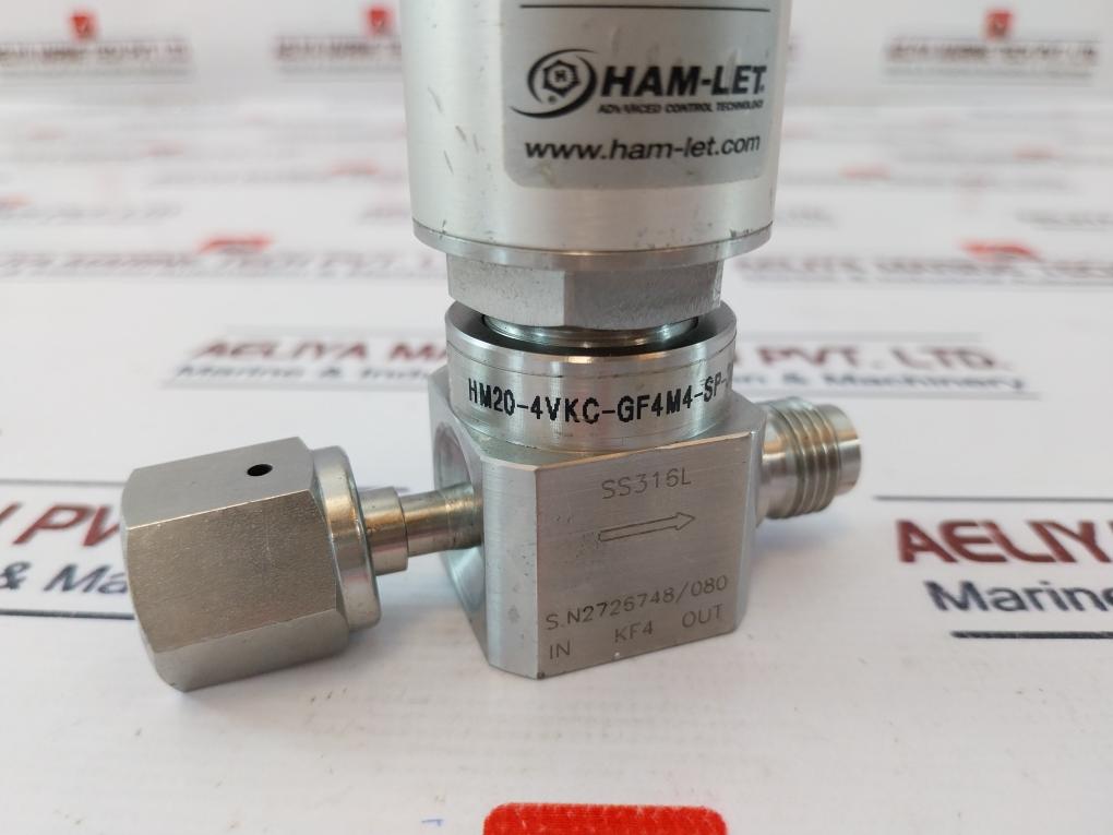 Ham-let Hm20-4Vkc-gf4M4-sp-300Psi Pneumatic Diaphragm Valve 60-90 Psi , 1/8 Npt