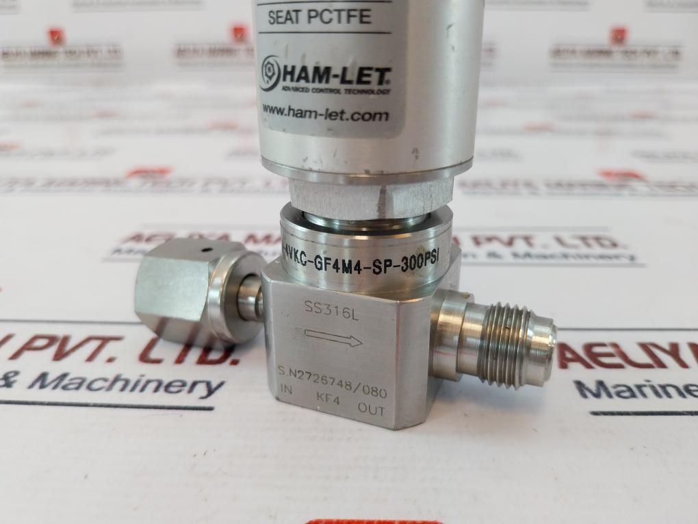 Ham-let Hm20-4Vkc-gf4M4-sp-300Psi Pneumatic Diaphragm Valve 60-90 Psi , 1/8 Npt