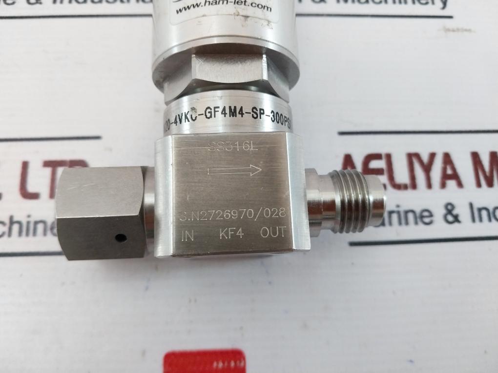 Ham-let Hm20-4Vkc-gf4M4-sp-300Psi Pneumatic Diaphragm Valve 60-90 Psi