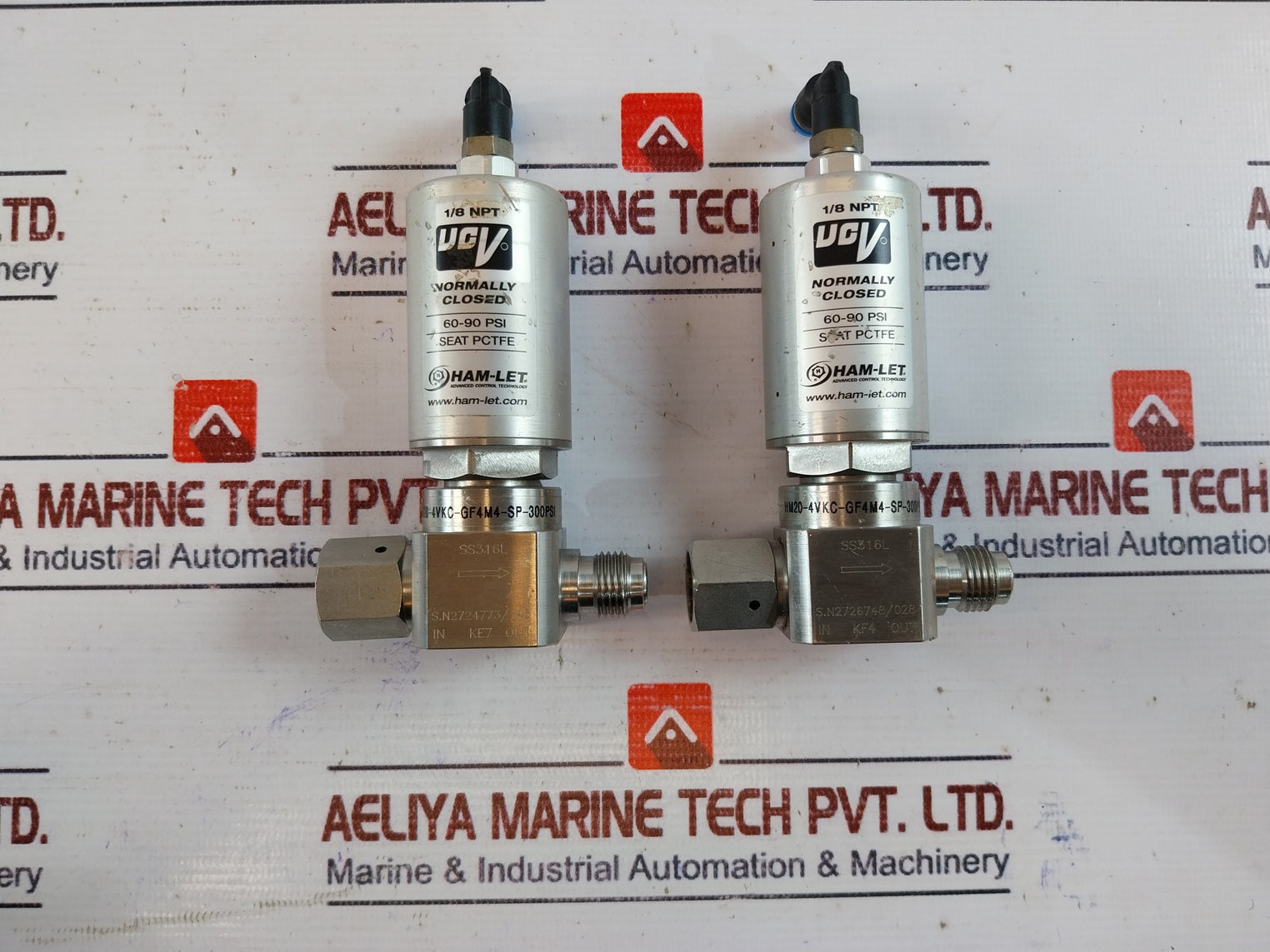 Ham-let Hm20-4Vkc-gf4M4-sp-300Psi Pneumatic Diaphragm Valve Ss316L 60-90 Psi Ss3