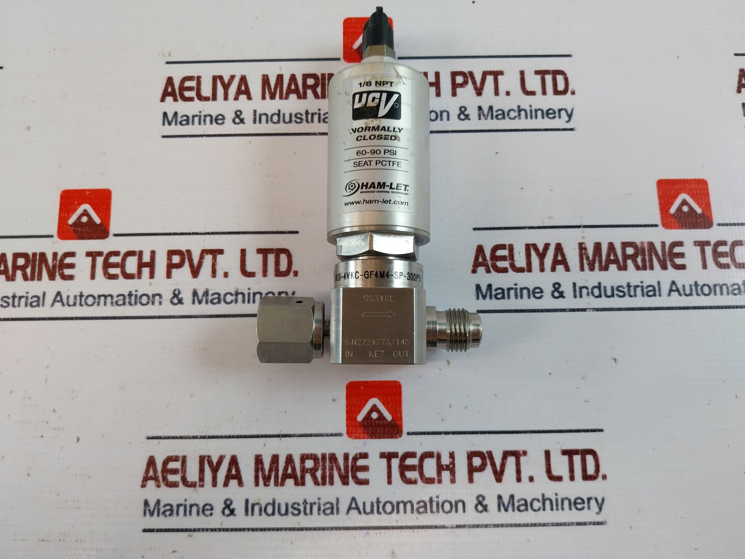 Ham-let Hm20-4Vkc-gf4M4-sp-300Psi Pneumatic Diaphragm Valve Ss316L 60-90 Psi Ss3