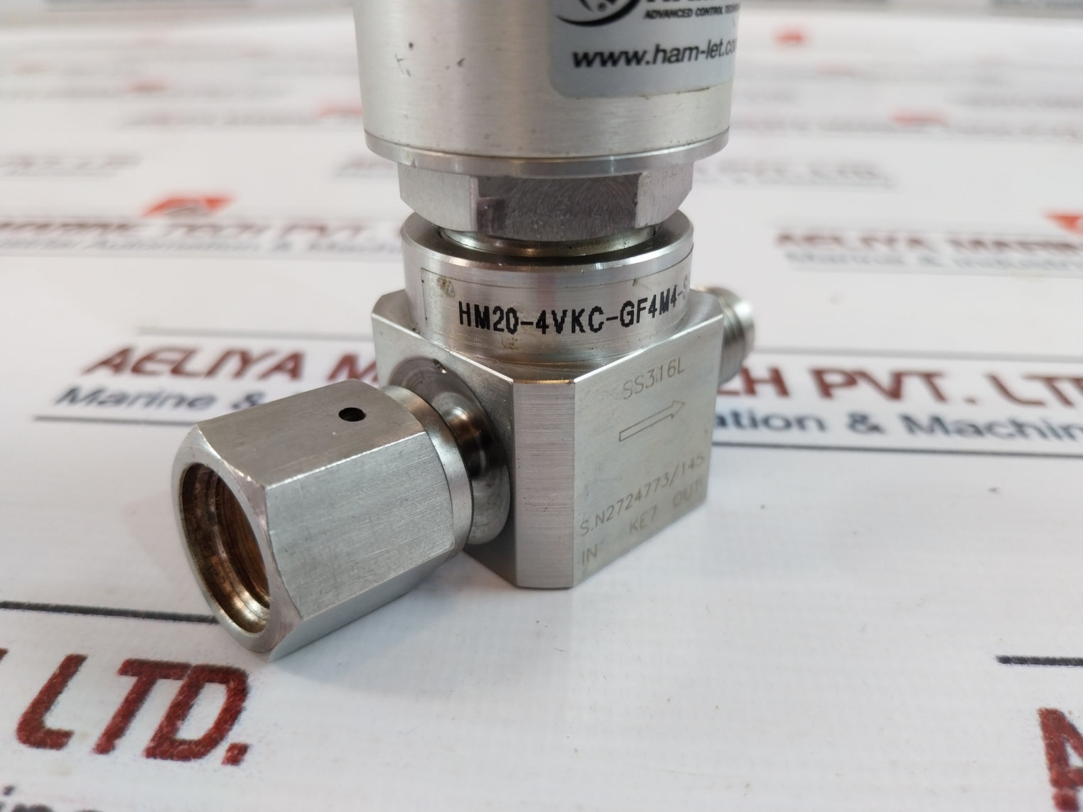 Ham-let Hm20-4Vkc-gf4M4-sp-300Psi Pneumatic Diaphragm Valve Ss316L 60-90 Psi Ss3