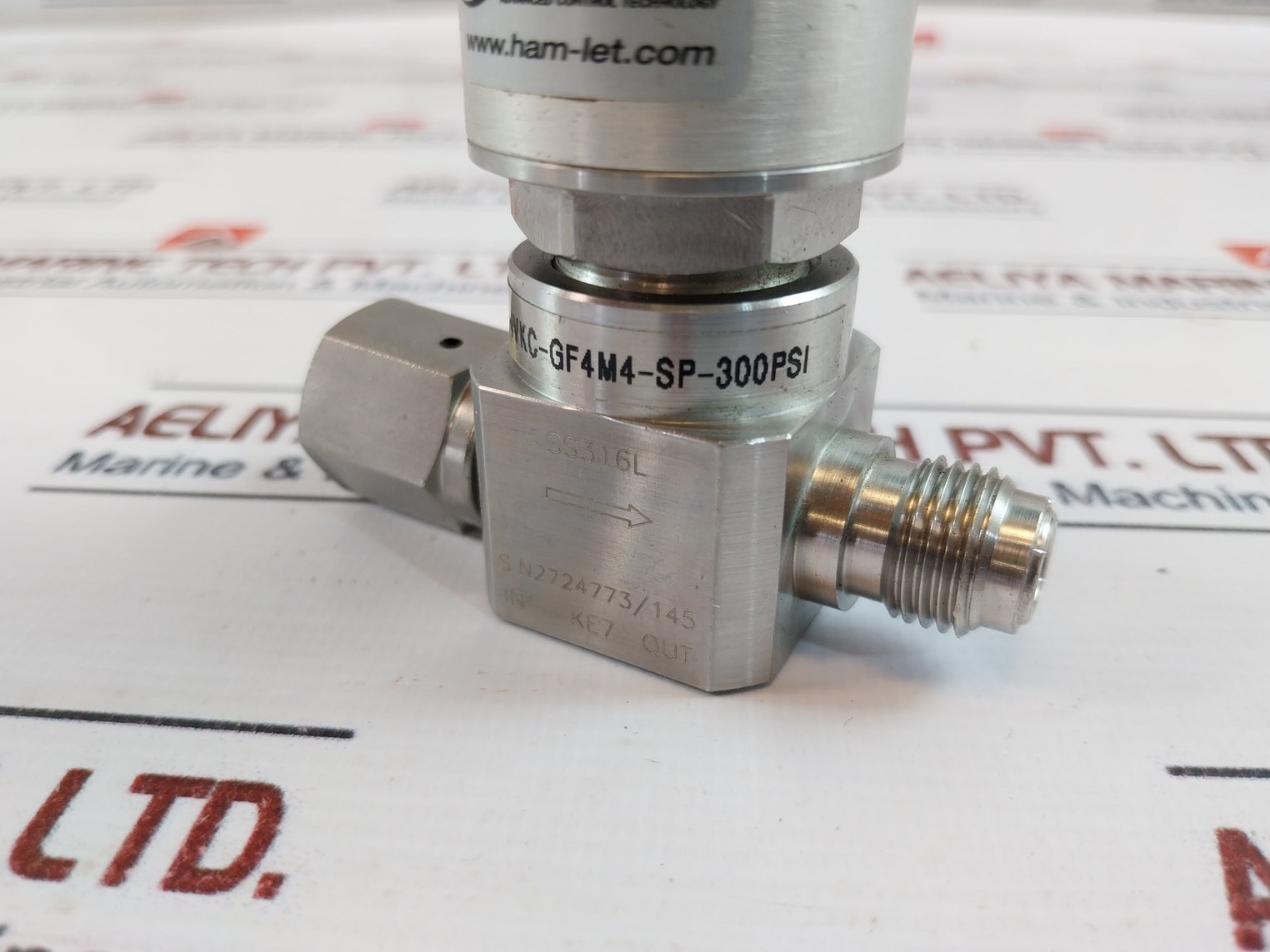 Ham-let Hm20-4Vkc-gf4M4-sp-300Psi Pneumatic Diaphragm Valve Ss316L 60-90 Psi Ss3