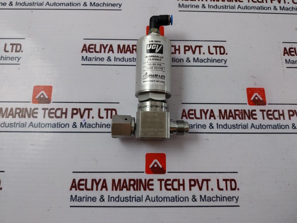 Ham-let Hm20-4Vkc-gf4M4-sp-300Psi Pneumatic Diaphragm Valve Ucv 1/8Npt 60-90 Psi