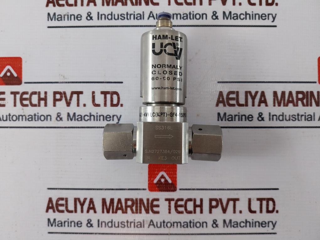 Ham-let Hm20-4Vklc(Npt)-gf4-150Psi Normally Closed Valve 60-90 Psi Ss316L