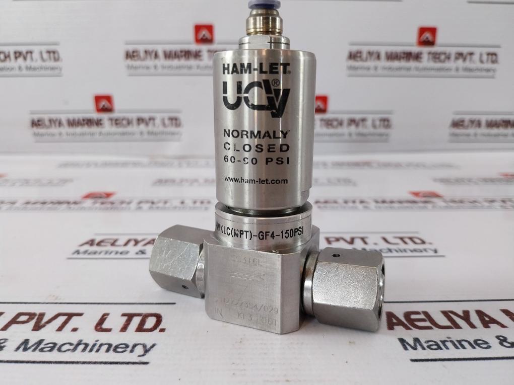 Ham-let Hm20-4Vklc(Npt)-gf4-150Psi Normally Closed Valve 60-90 Psi Ss316L